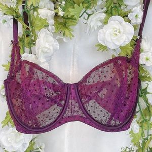 VICTORIA’S SECRET 32DDD | Plum Sheer Lingerie Bra